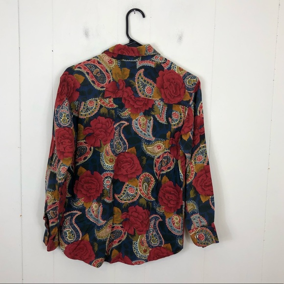Vintage Paisley Floral Single Stitch Button Down Sz S - Picture 7 of 10